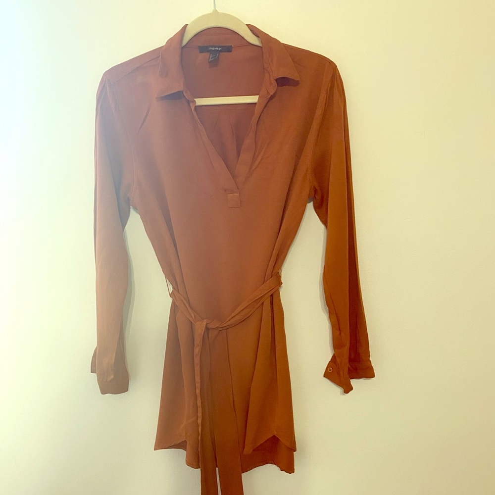 Burnt orange tie dress!